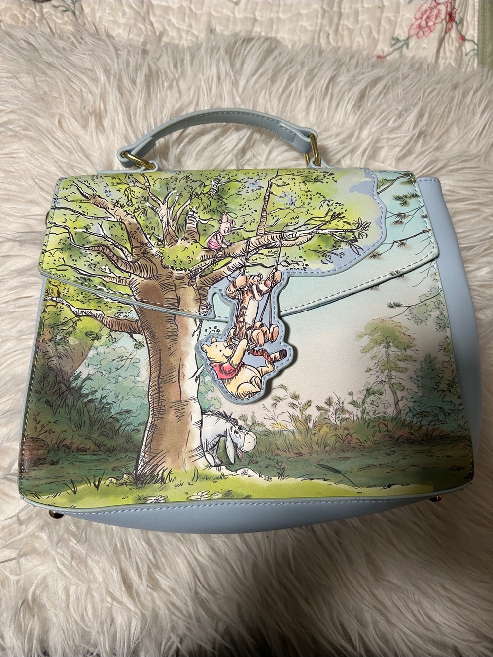 Loungefly Pastel Blue Winnie the Pooh Storybook Satchel